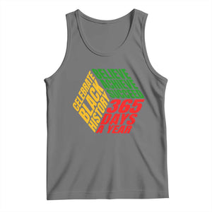 Black History Month Tank Top Believe Achieve Succeed 365 Days A Year Proud African American TS02 Black Heather Print Your Wear
