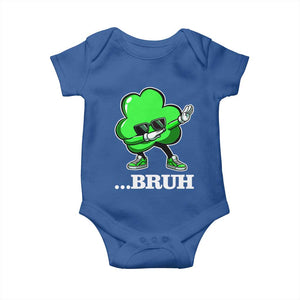 Funny Dabbing Shamrock Baby Onesie Bruh St. Patrick's Day TS02 Royal Blue Print Your Wear