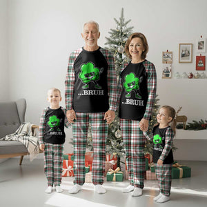 Funny Dabbing Shamrock Plaid Pajama Set Bruh St. Patrick's Day TS02 Christmas Plaid Print Your Wear