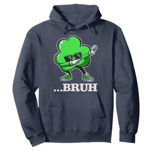 Funny Dabbing Shamrock Hoodie Bruh St. Patrick's Day TS02 Navy Print Your Wear