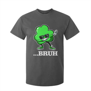 Funny Dabbing Shamrock T Shirt For Kid Bruh St. Patrick's Day TS02 Dark Heather Print Your Wear
