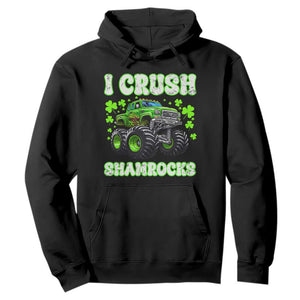Funny St Patricks Day Monster Truck Hoodie I Crush Shamrocks Retro TS02 Black Print Your Wear