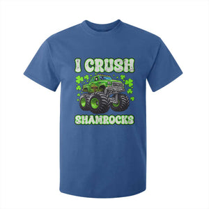 Funny St Patricks Day Monster Truck T Shirt For Kid I Crush Shamrocks Retro TS02 Royal Blue Print Your Wear