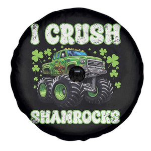 Funny St Patricks Day Monster Truck Spare Tire Cover I Crush Shamrocks Retro TS02 Print Your Wear