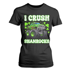 Funny St Patricks Day Monster Truck T Shirt For Women I Crush Shamrocks Retro TS02 Black Print Your Wear