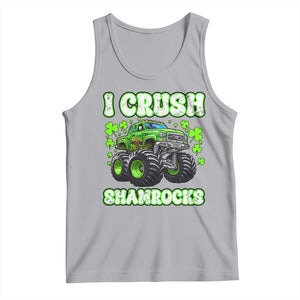 Funny St Patricks Day Monster Truck Tank Top I Crush Shamrocks Retro TS02 Athletic Heather Print Your Wear