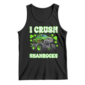 Funny St Patricks Day Monster Truck Tank Top I Crush Shamrocks Retro TS02 Black Print Your Wear