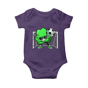 Funny Soccer Shamrock Baby Onesie Dabbing Player St. Patrick's Day TS02 Purple Print Your Wear