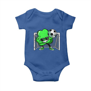 Funny Soccer Shamrock Baby Onesie Dabbing Player St. Patrick's Day TS02 Royal Blue Print Your Wear
