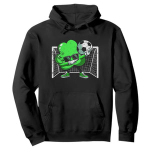 Funny Soccer Shamrock Hoodie Dabbing Player St. Patrick's Day TS02 Black Print Your Wear