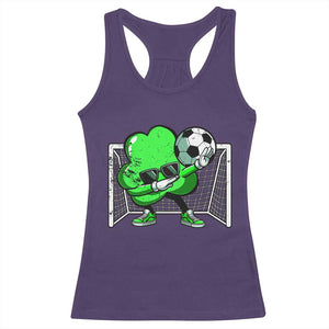 Funny Soccer Shamrock Racerback Tank Top Dabbing Player St. Patrick's Day TS02 Purple Print Your Wear