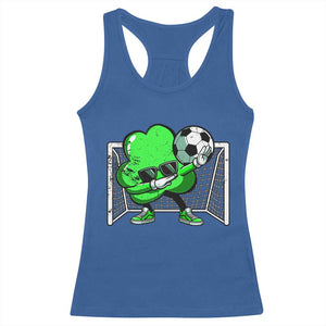 Funny Soccer Shamrock Racerback Tank Top Dabbing Player St. Patrick's Day TS02 Royal Blue Print Your Wear