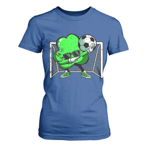 Funny Soccer Shamrock T Shirt For Women Dabbing Player St. Patrick's Day TS02 Royal Blue Print Your Wear