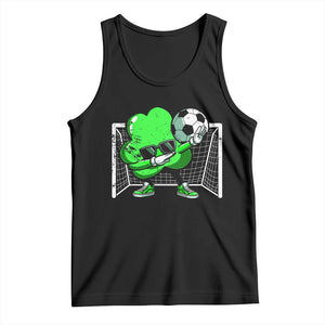 Funny Soccer Shamrock Tank Top Dabbing Player St. Patrick's Day TS02 Black Print Your Wear