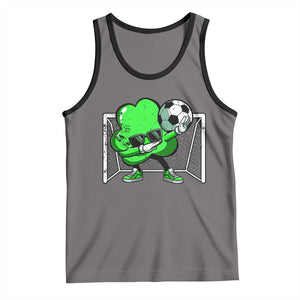 Funny Soccer Shamrock Tank Top Dabbing Player St. Patrick's Day TS02 Deep Heather Black Print Your Wear
