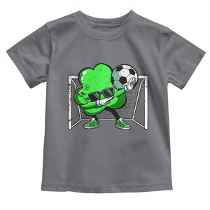 Funny Soccer Shamrock Toddler T Shirt Dabbing Player St. Patrick's Day TS02 Charcoal Print Your Wear