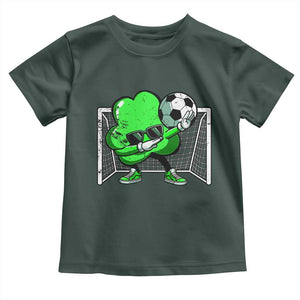 Funny Soccer Shamrock Toddler T Shirt Dabbing Player St. Patrick's Day TS02 Dark Forest Green Print Your Wear
