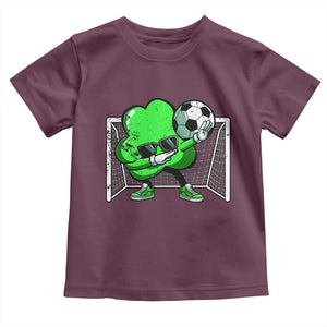 Funny Soccer Shamrock Toddler T Shirt Dabbing Player St. Patrick's Day TS02 Maroon Print Your Wear
