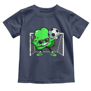 Funny Soccer Shamrock Toddler T Shirt Dabbing Player St. Patrick's Day TS02 Navy Print Your Wear
