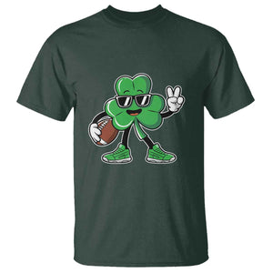 St Patrick's Day Lucky Shamrock Football T Shirt Sport Lover Gift TS02 Dark Forest Green Print Your Wear