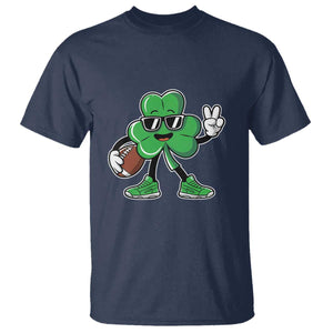 St Patrick's Day Lucky Shamrock Football T Shirt Sport Lover Gift TS02 Navy Print Your Wear