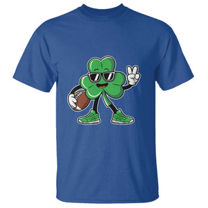 St Patrick's Day Lucky Shamrock Football T Shirt Sport Lover Gift TS02 Royal Blue Print Your Wear