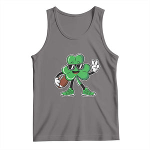 St Patrick's Day Lucky Shamrock Football Tank Top Sport Lover Gift TS02 Deep Heather Print Your Wear