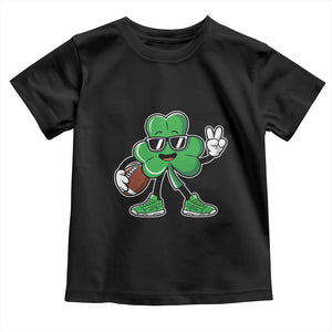 St Patrick's Day Lucky Shamrock Football Toddler T Shirt Sport Lover Gift TS02 Black Print Your Wear