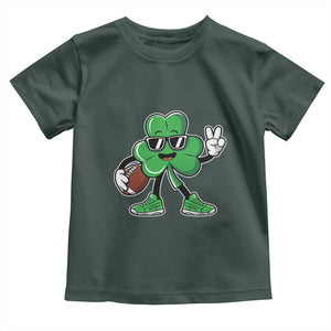 St Patrick's Day Lucky Shamrock Football Toddler T Shirt Sport Lover Gift TS02 Dark Forest Green Print Your Wear