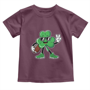 St Patrick's Day Lucky Shamrock Football Toddler T Shirt Sport Lover Gift TS02 Maroon Print Your Wear