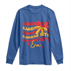 Groovy In My Kansas City Era Long Sleeve Shirt Retro Coquette Bow TS02 Royal Blue Print Your Wear