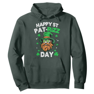 Happy St Pat Rizz Day Hoodie Funny St. Patrick's Day Leprechaun TS02 Dark Forest Green Print Your Wear
