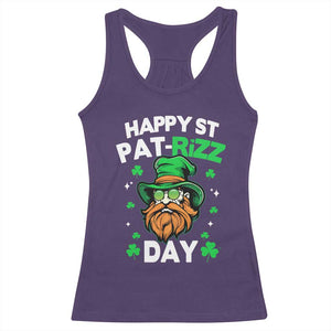 Happy St Pat Rizz Day Racerback Tank Top Funny St. Patrick's Day Leprechaun TS02 Purple Print Your Wear