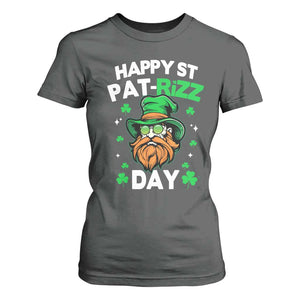 Happy St Pat Rizz Day T Shirt For Women Funny St. Patrick's Day Leprechaun TS02 Dark Heather Print Your Wear