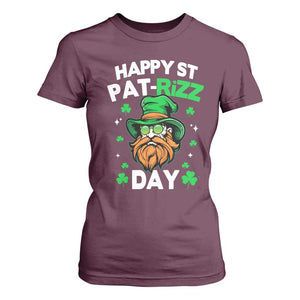 Happy St Pat Rizz Day T Shirt For Women Funny St. Patrick's Day Leprechaun TS02 Maroon Print Your Wear