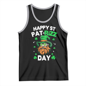 Happy St Pat Rizz Day Tank Top Funny St. Patrick's Day Leprechaun TS02 Black Athletic Heather Print Your Wear