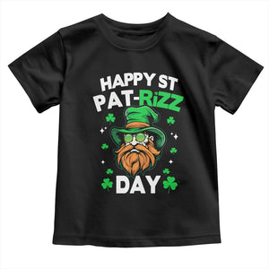 Happy St Pat Rizz Day Toddler T Shirt Funny St. Patrick's Day Leprechaun TS02 Black Print Your Wear