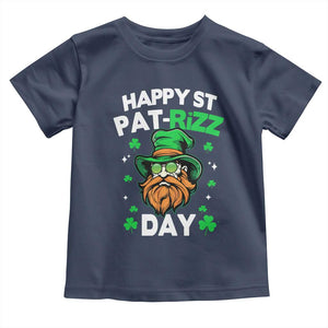 Happy St Pat Rizz Day Toddler T Shirt Funny St. Patrick's Day Leprechaun TS02 Navy Print Your Wear