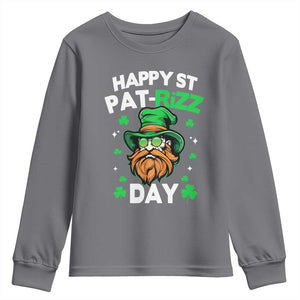 Happy St Pat Rizz Day Youth Sweatshirt Funny St. Patrick's Day Leprechaun TS02 Charcoal Print Your Wear