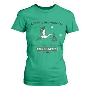 St Patrick's Day Lucky L&D Nurse T Shirt For Women Labor And Delivery Shamrock TS02 Irish Green Print Your Wear
