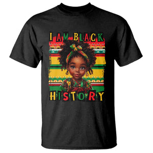 I Am Black History T Shirt Month Black Melanin Kids Girls TS02 Black Print Your Wear