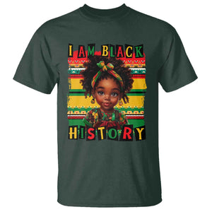 I Am Black History T Shirt Month Black Melanin Kids Girls TS02 Dark Forest Green Print Your Wear