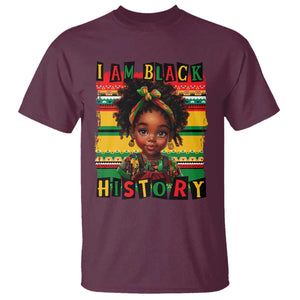I Am Black History T Shirt Month Black Melanin Kids Girls TS02 Maroon Print Your Wear