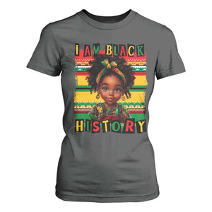 I Am Black History T Shirt For Women Month Black Melanin Kids Girls TS02 Dark Heather Print Your Wear