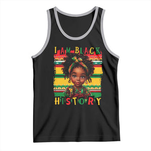 I Am Black History Tank Top Month Black Melanin Kids Girls TS02 Black Athletic Heather Print Your Wear