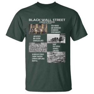 Black Wall Street T Shirt Black Business Black History Month TS02 Dark Forest Green Print Your Wear