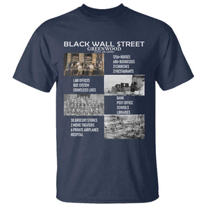 Black Wall Street T Shirt Black Business Black History Month TS02 Navy Print Your Wear