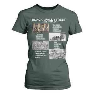 Black Wall Street T Shirt For Women Black Business Black History Month TS02 Dark Forest Green Print Your Wear