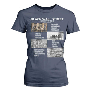 Black Wall Street T Shirt For Women Black Business Black History Month TS02 Navy Print Your Wear