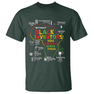 Proud Black Inventors T Shirt Black History Month African American Pride TS02 Dark Forest Green Print Your Wear